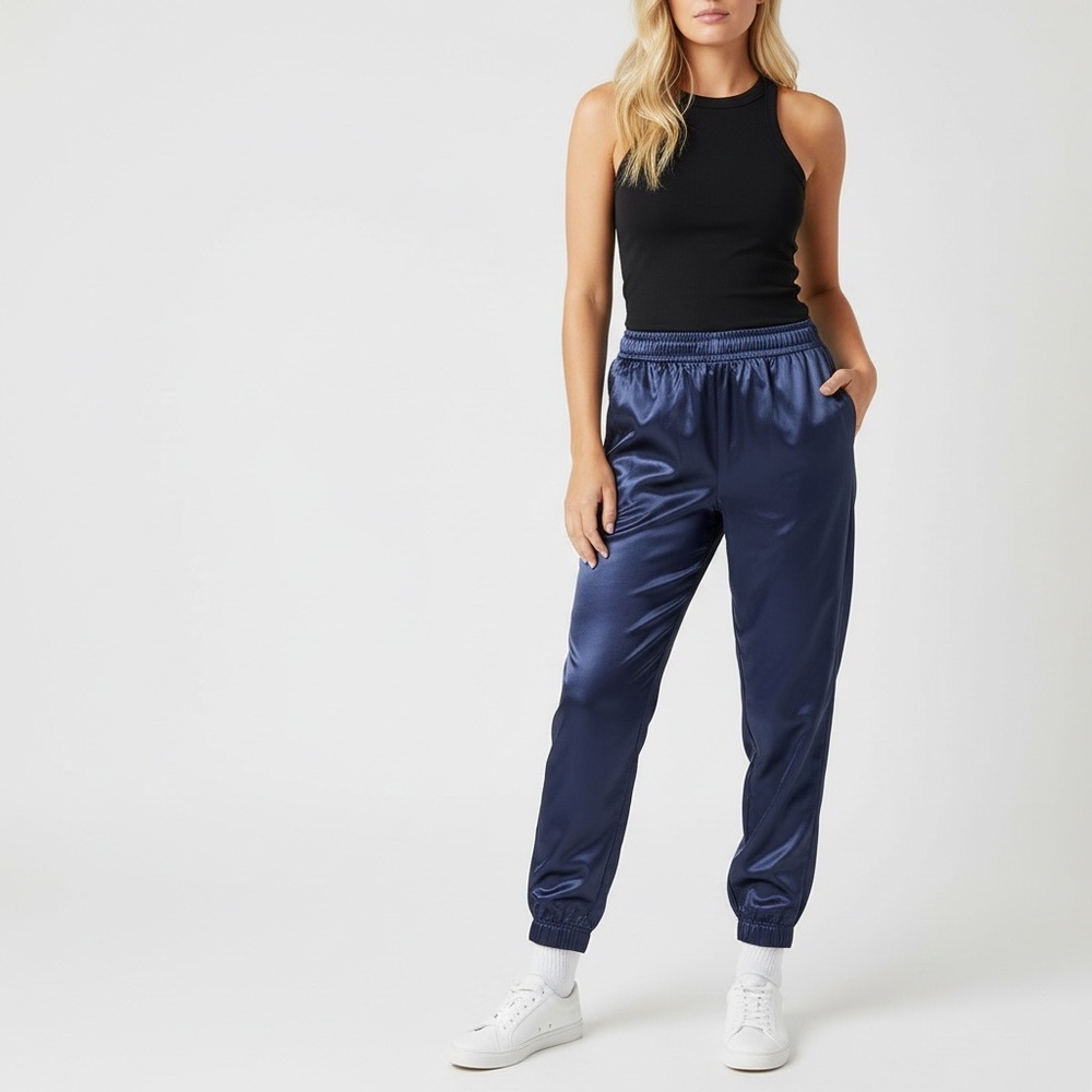 URBAN RENEWAL | Remnants Shine Jogger Pant in Blue
